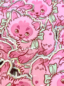 Vintage Valentine Kitten Sticker-2