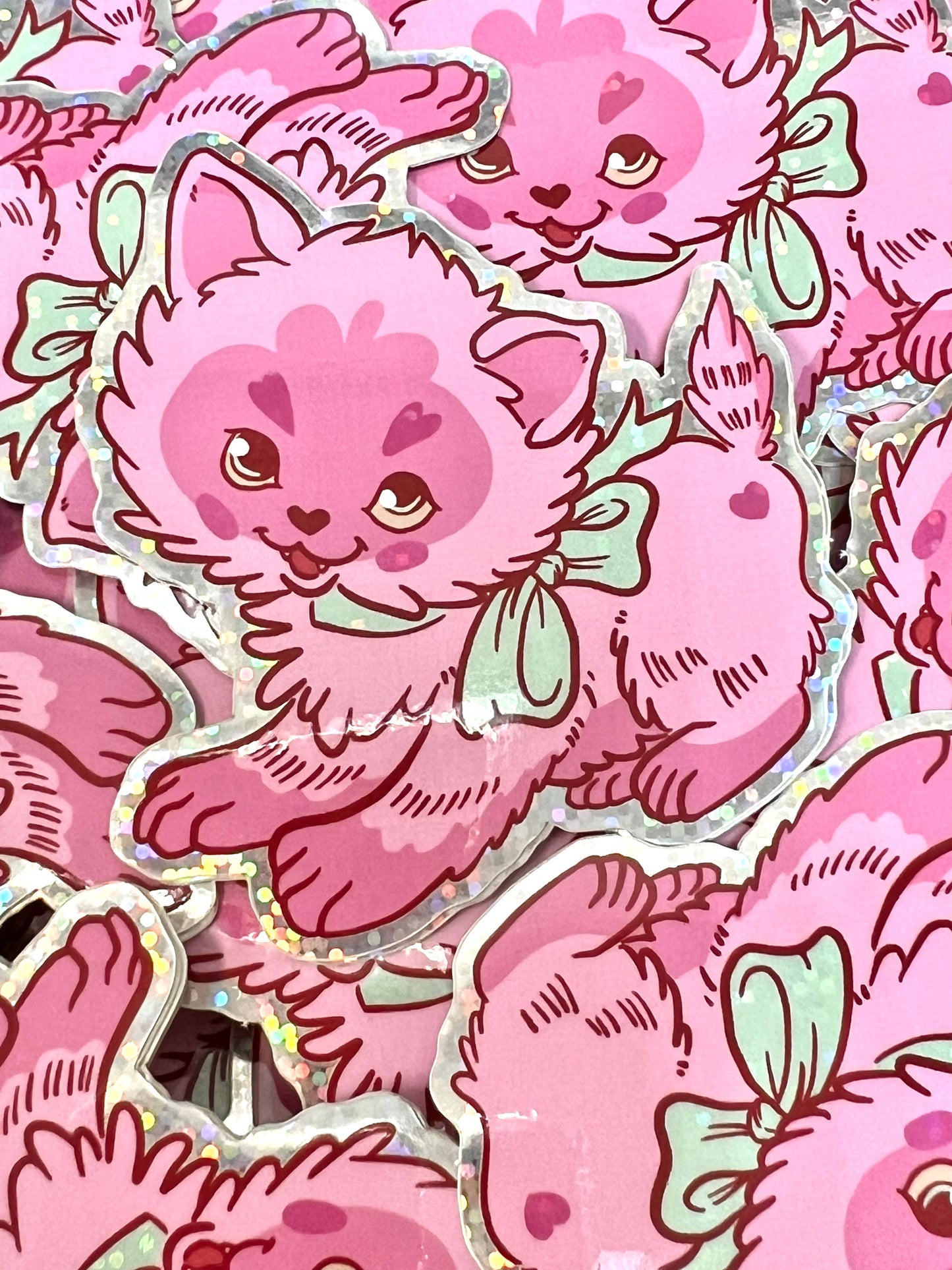 Vintage Valentine Kitten Sticker