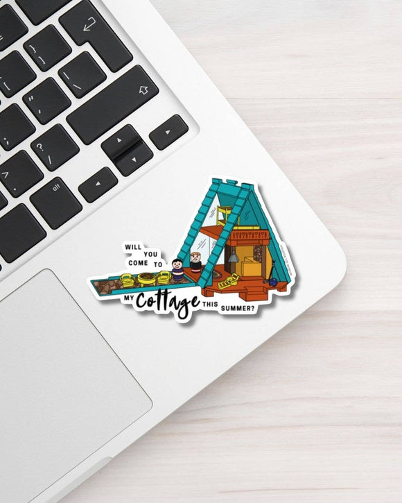 Little People Gay Hockey Cottage Sticker