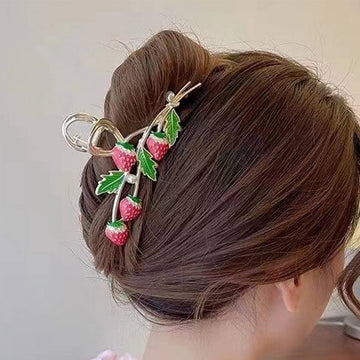 Dainty Strawberry Hair Clip - 0