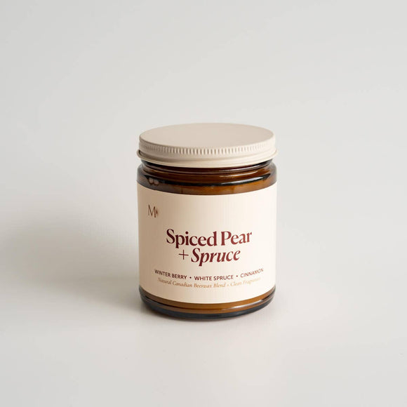 Spiced Pear + Spruce Beeswax Candle
