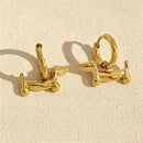Playful Dachshund Hoop Earrings-1