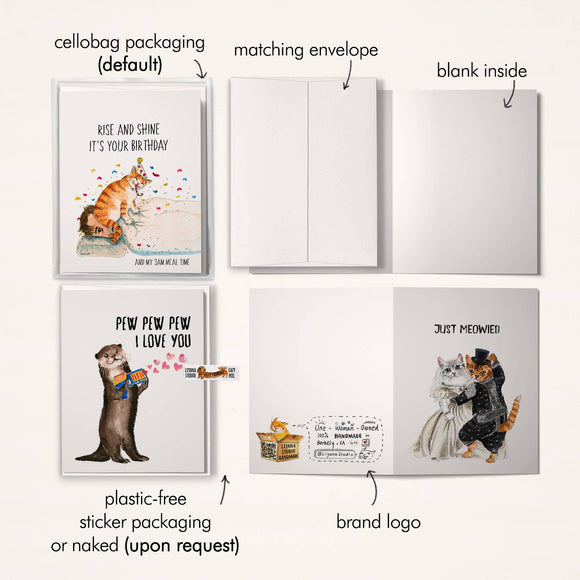 Cat Pope Wedding Card