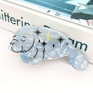 Sleepy Manatee Hair Claw Clip