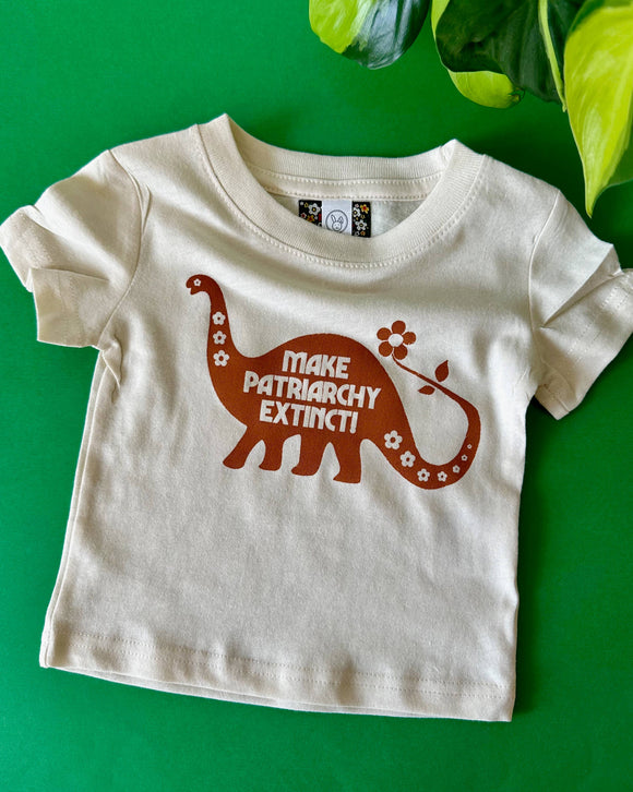 Make Patriarchy Extinct Little Kids Dino Tee
