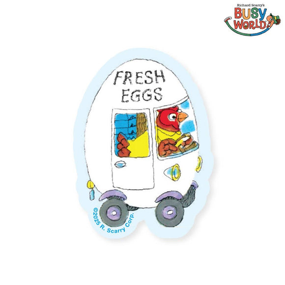 3P4 x Richard Scarry Egg Car Sticker