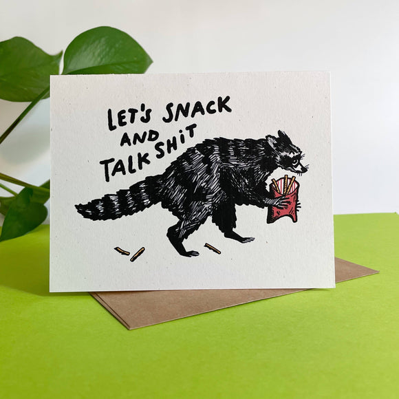 Let’s Snack Raccoon Card