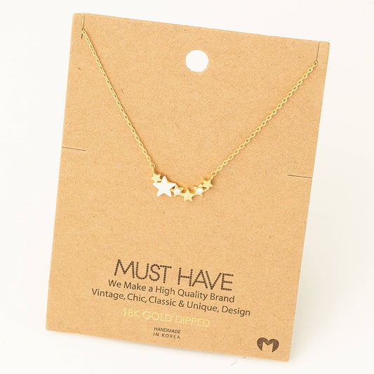 Dainty Multi Star Charm Necklace