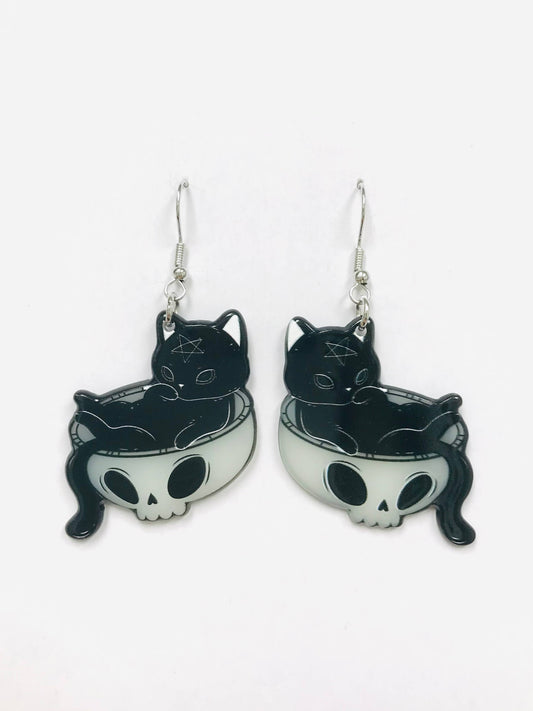 Cat Skull Earrings