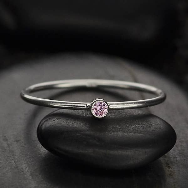 Birthstone Sterling Silver Rings
