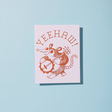 Yeehaw Banjo Possum Card