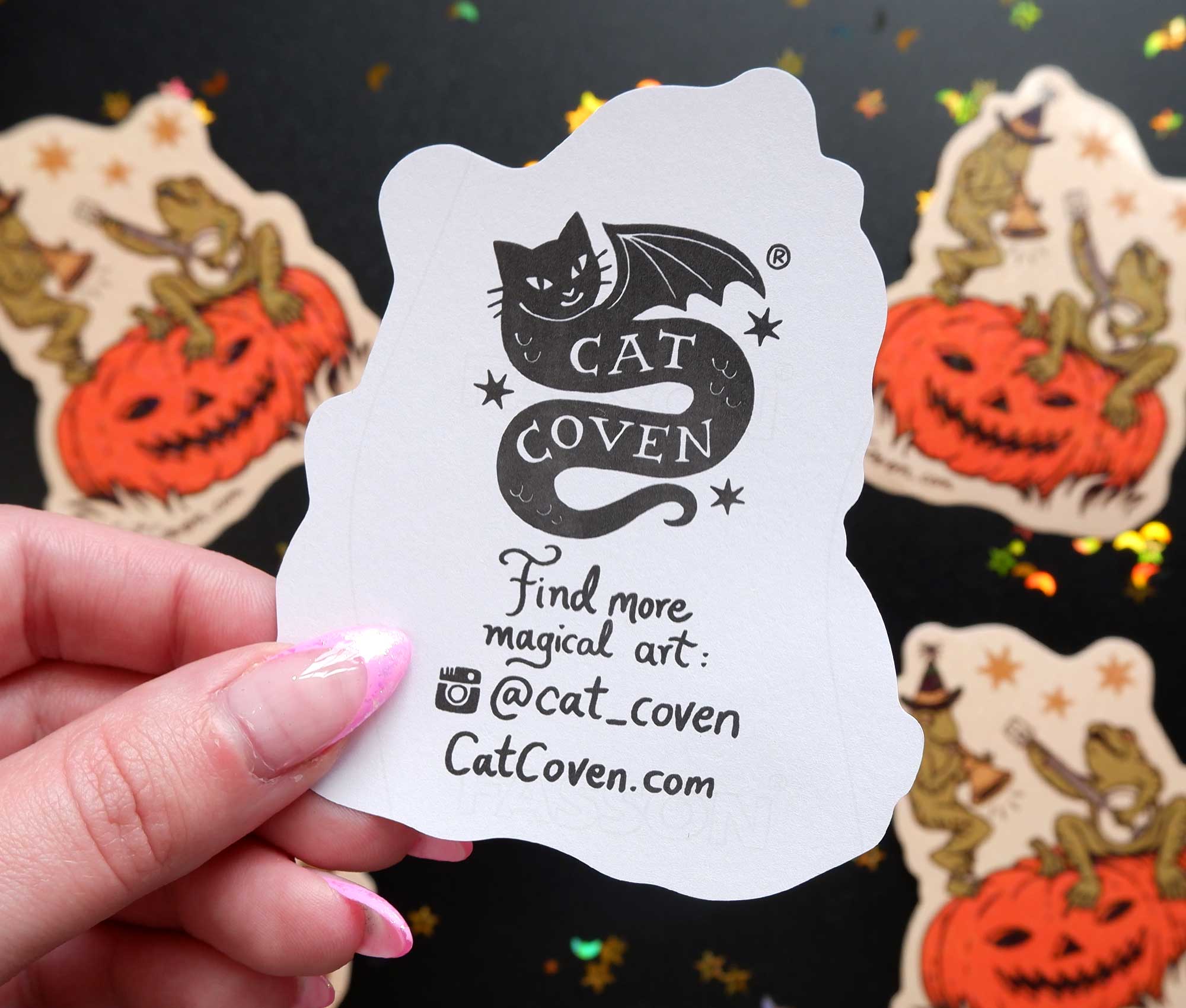 Halloween Frogs Glitter Sticker