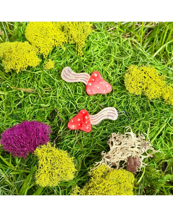 Mushroom Hair Clip Set