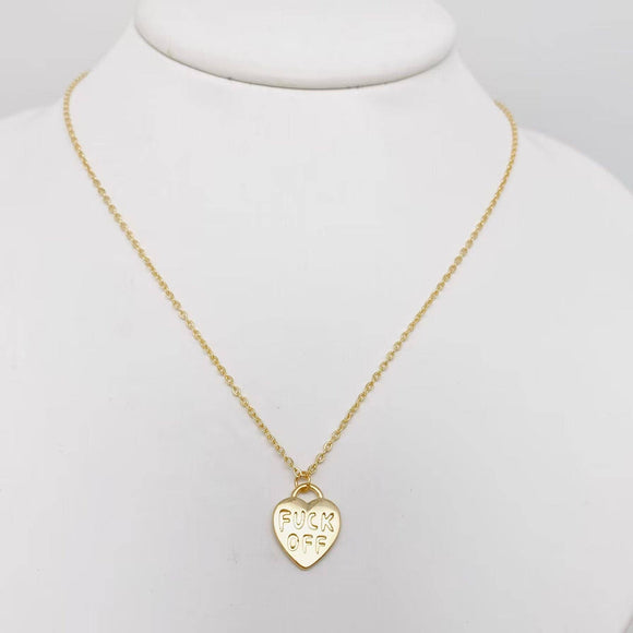 FUCK OFF Heart Pendant Necklace