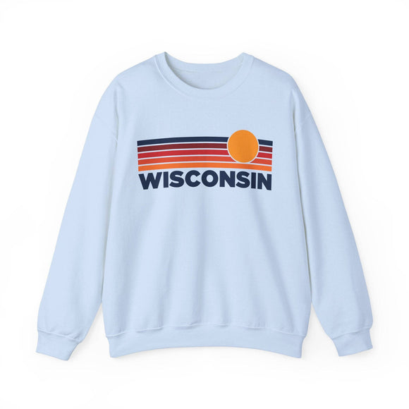 Retro Sunrise Wisconsin Crewneck Sweatshirt
