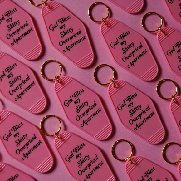 God Bless my Shitty Apartment keychain