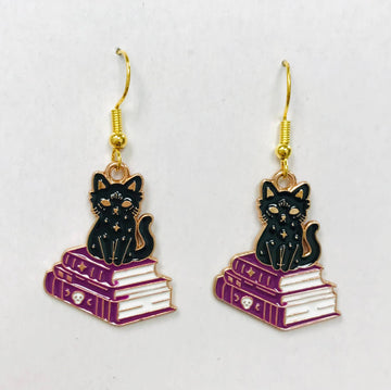 Bookish Cat Earrings