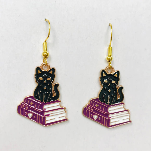 Bookish Cat Earrings