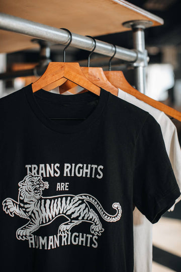 Trans Rights are Human Rights Tiger Tee - Black