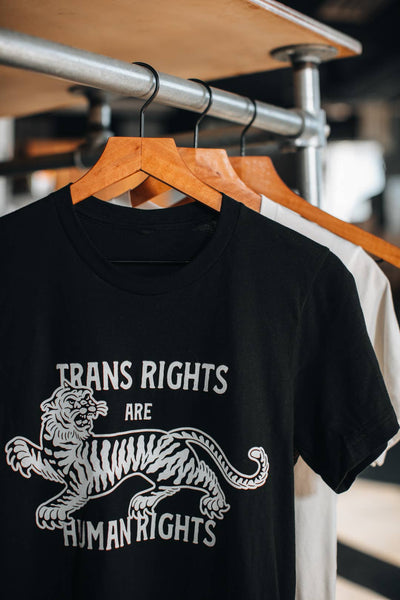 Trans Rights are Human Rights Tiger Tee - Black