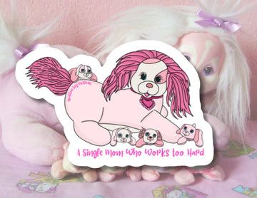 Puppy Surprise Single Mom Sticker
