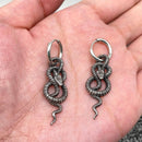 Coiled Python Huggie Earrings-2