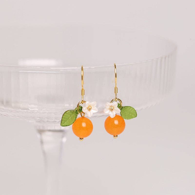 Orange Agate Dangle Earrings