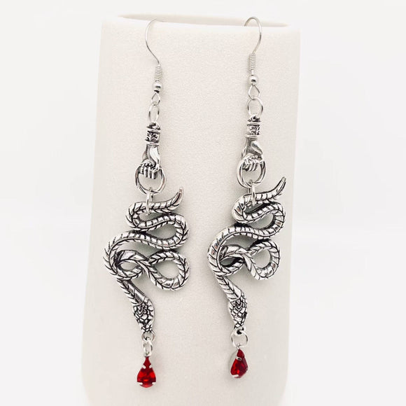 Gothic Snake Pendant Earrings