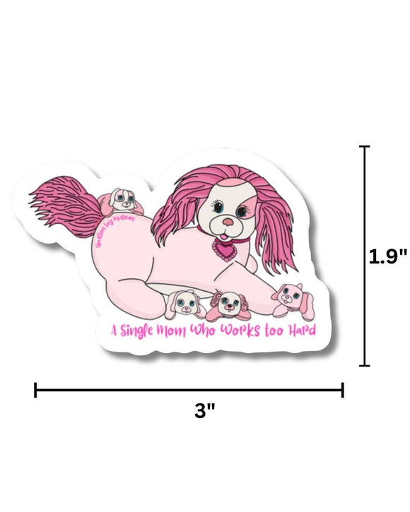 Puppy Surprise Single Mom Sticker