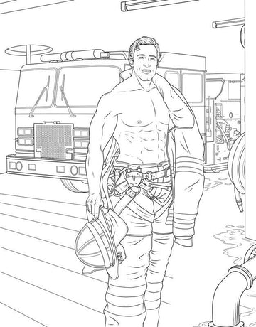 Men in Uniform Adult Coloring Book - 0