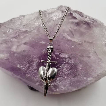 Skull Dagger Heart Necklace