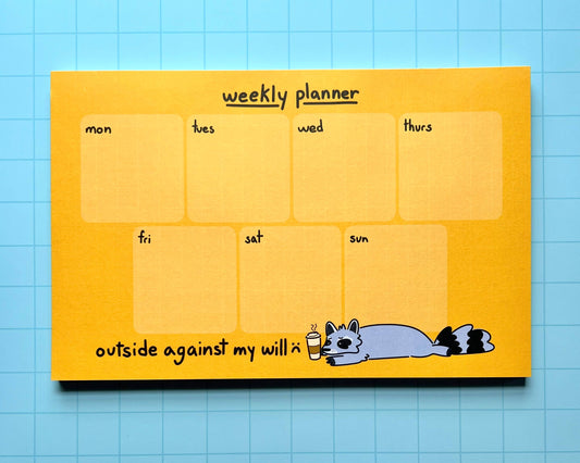 Homebody Raccoon Weekly Planner Notepad