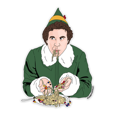 Elf Spaghetti Breakfast Sticker