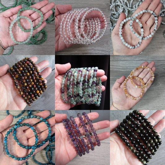 Gemstone Round Bead Bracelets