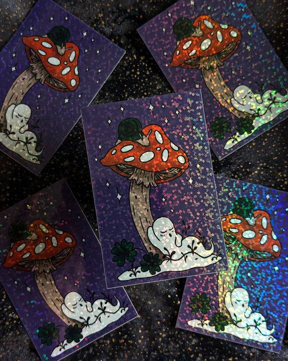 Sleepy Ghost Mushroom Sticker
