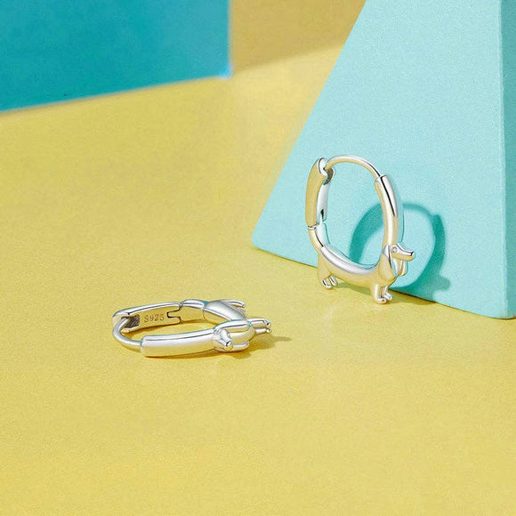 Dachshund Dog Hoop Earrings