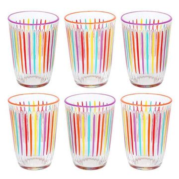 Striped Tall Glass Tumblers