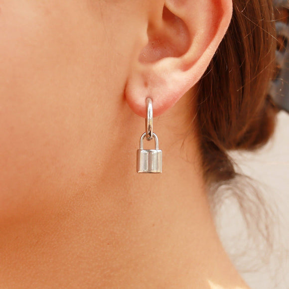 Padlock Hoop Earrings