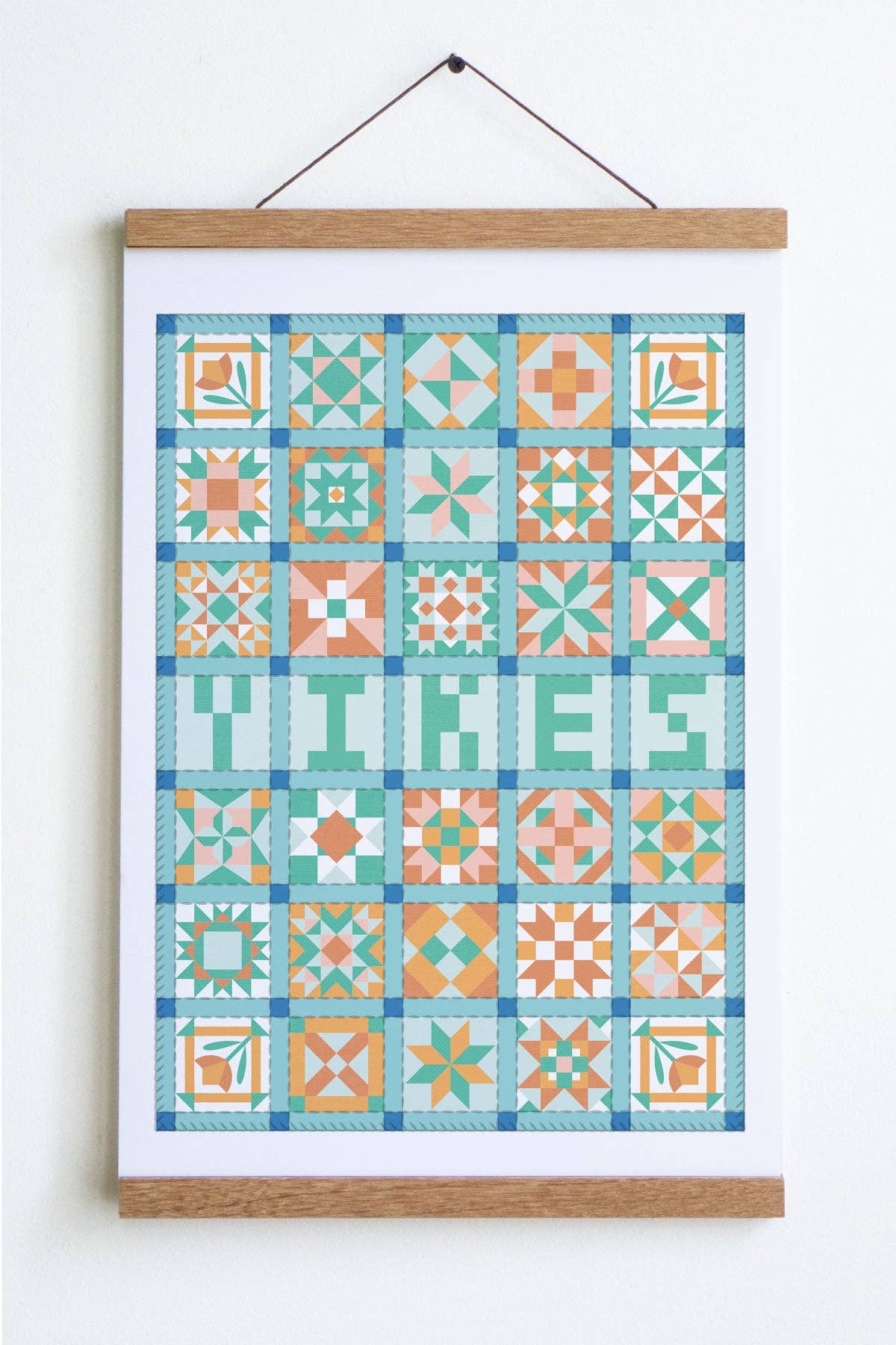 Yikes Patchwork Quilt Print
