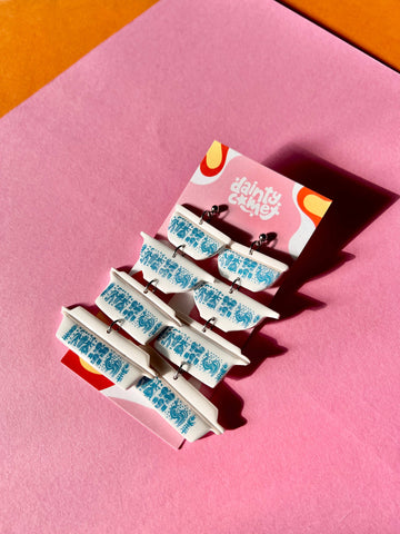 Vintage Inspired Print Cookware Earrings - 0