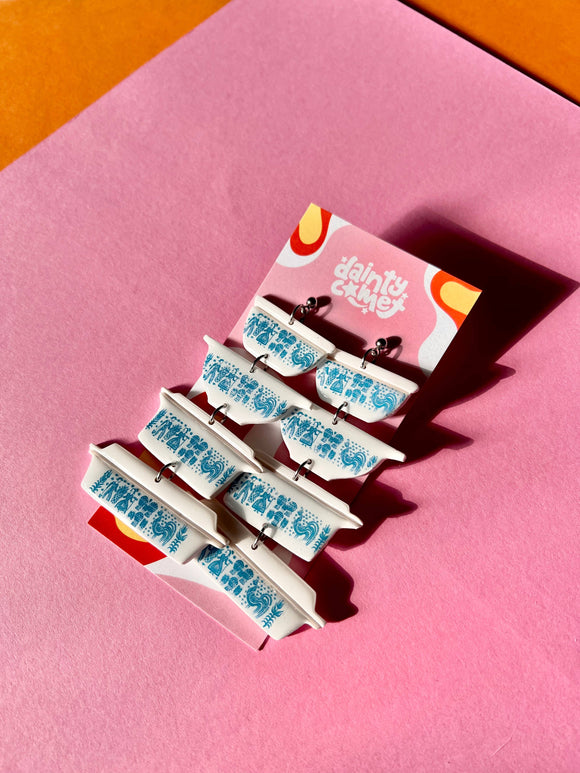 Vintage Inspired Print Cookware Earrings