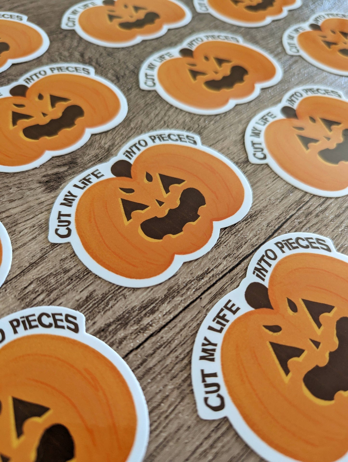 Cut My Life Pumpkin Sticker