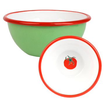 Tomato Green Enamel Bowl