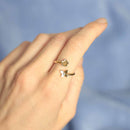 Butterfly & Flower Bronze Adjustable Ring-2
