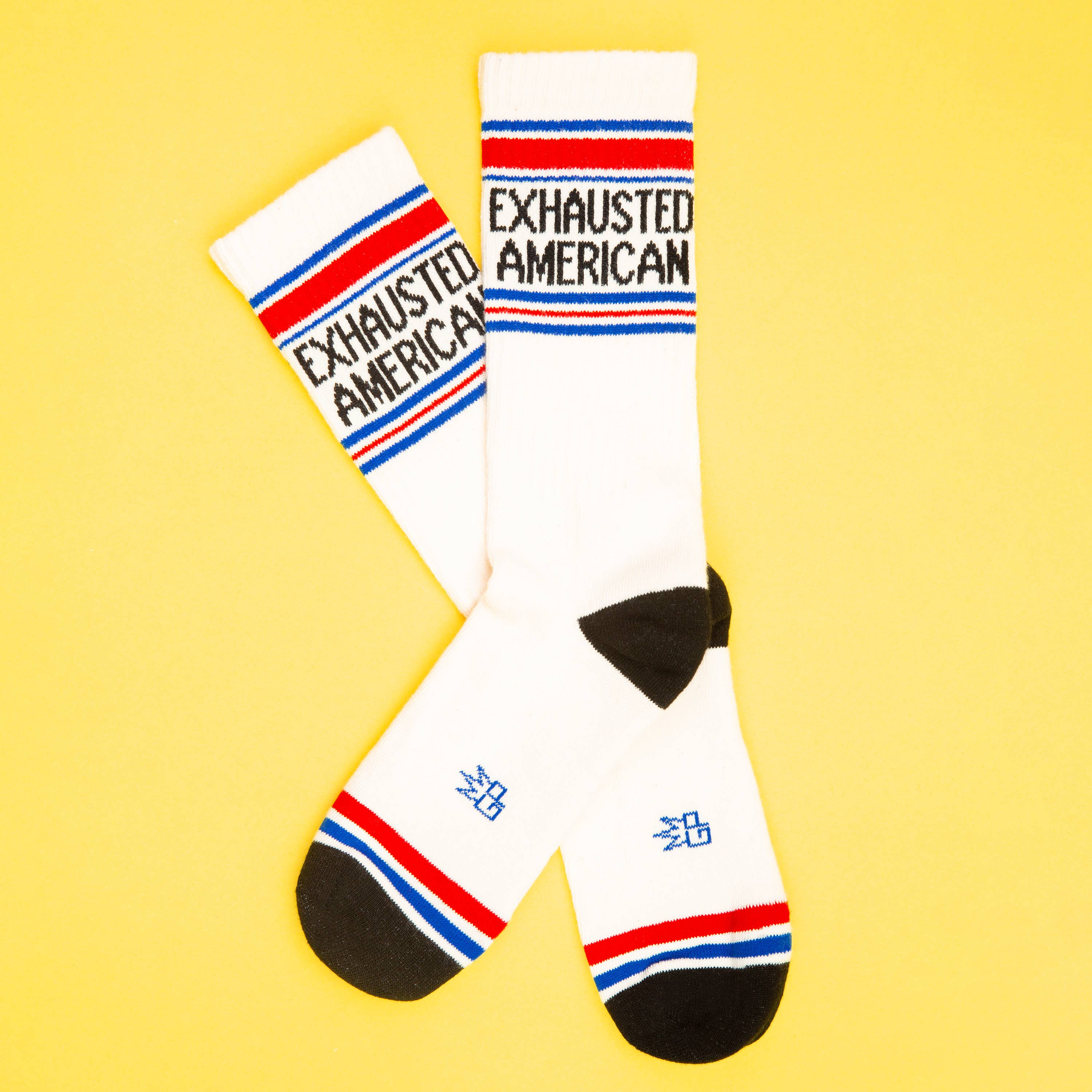 Exhausted American Gym Crew Socks - 0
