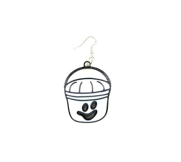 Ghost Halloween Bucket Statement Earrings
