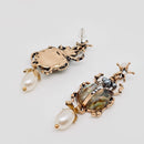 Vintage Insect Pendant Earrings-3