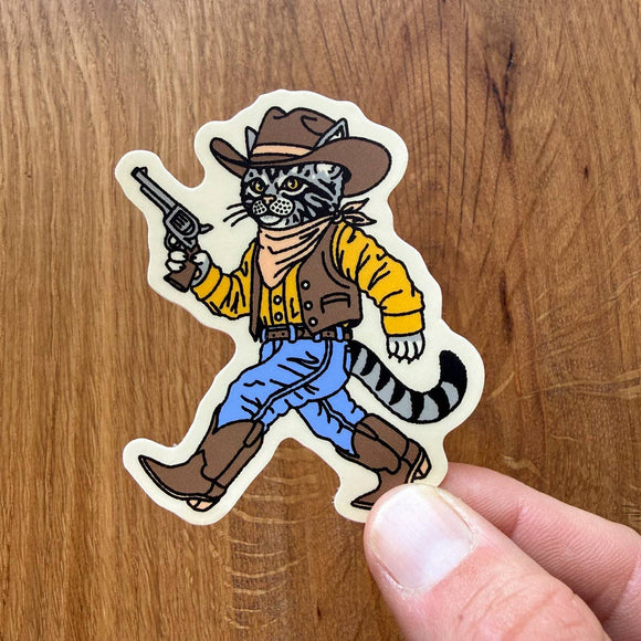 Gunslinger Cowboy Cat Sticker