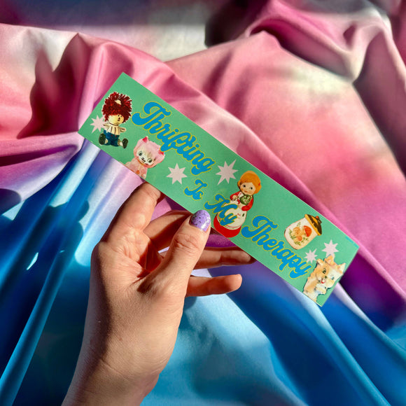 Thrifting Is My Therapy Bumper Sticker