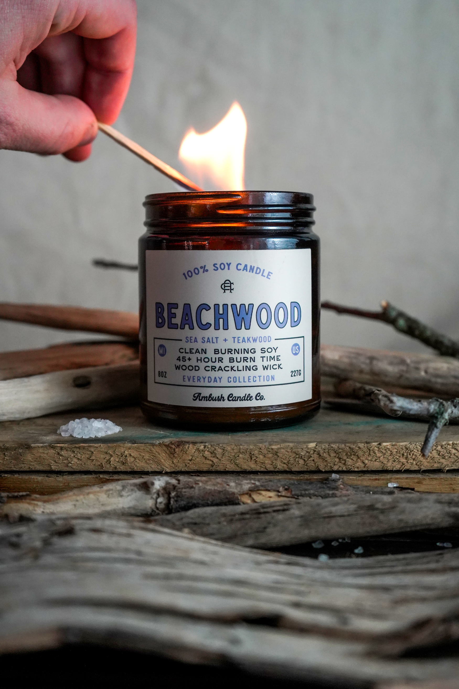 Beachwood | Sea Salt + Teakwood Candle - 0